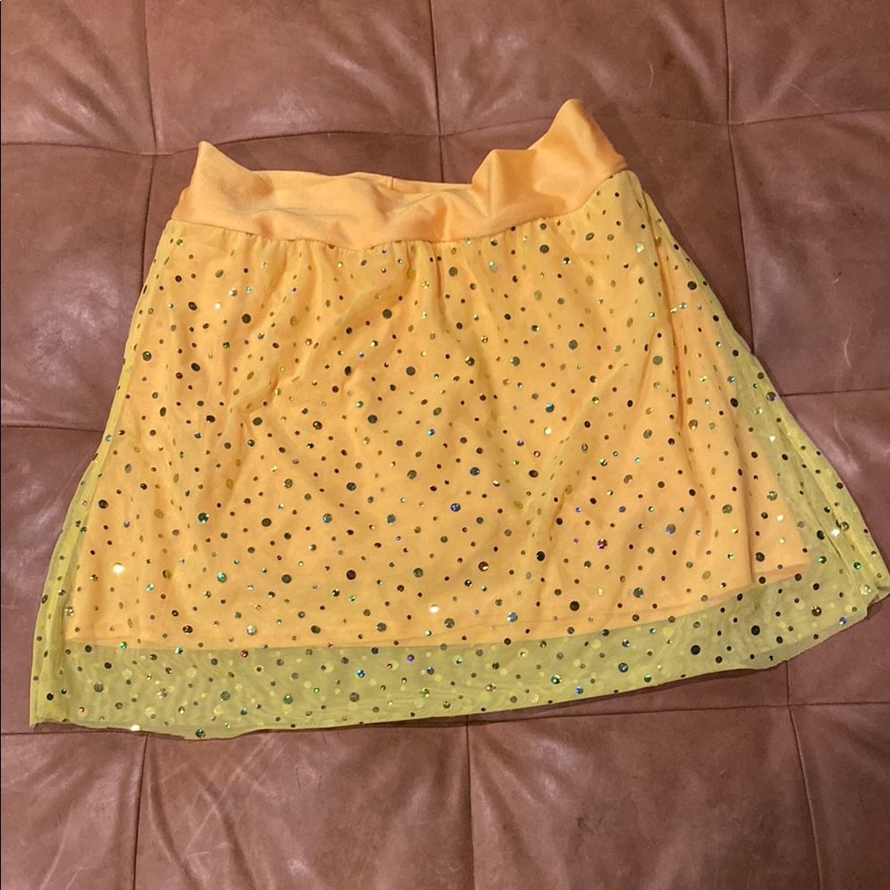 Boutique Made Yellow Sequin Women's Running Skirt